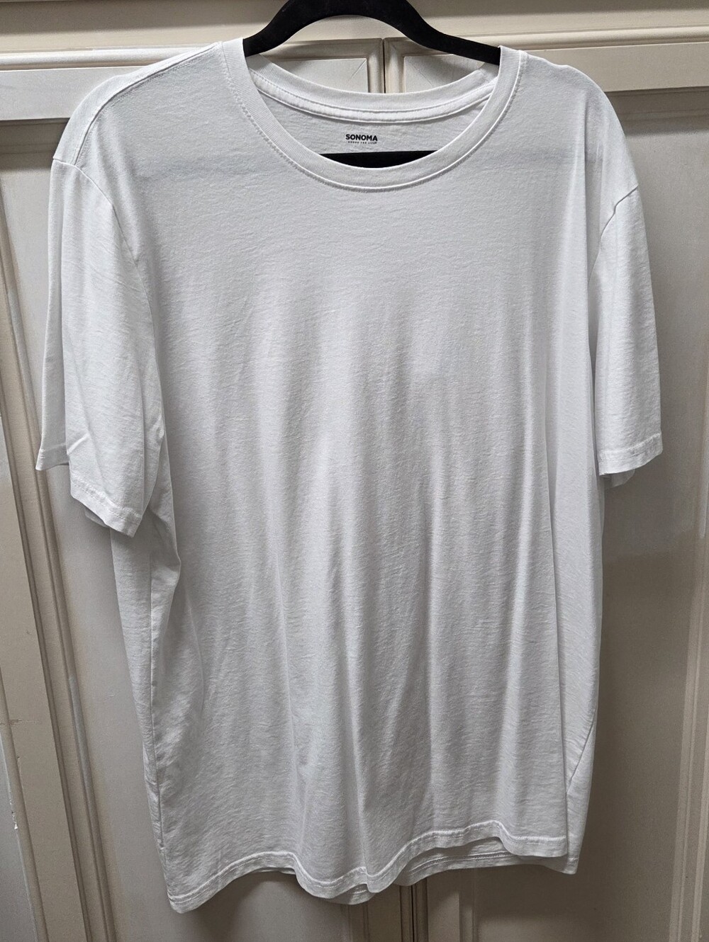Sonoma Basic White Short Sleeve Crewneck T-Shirt Size XLT Tee Cotton Blend